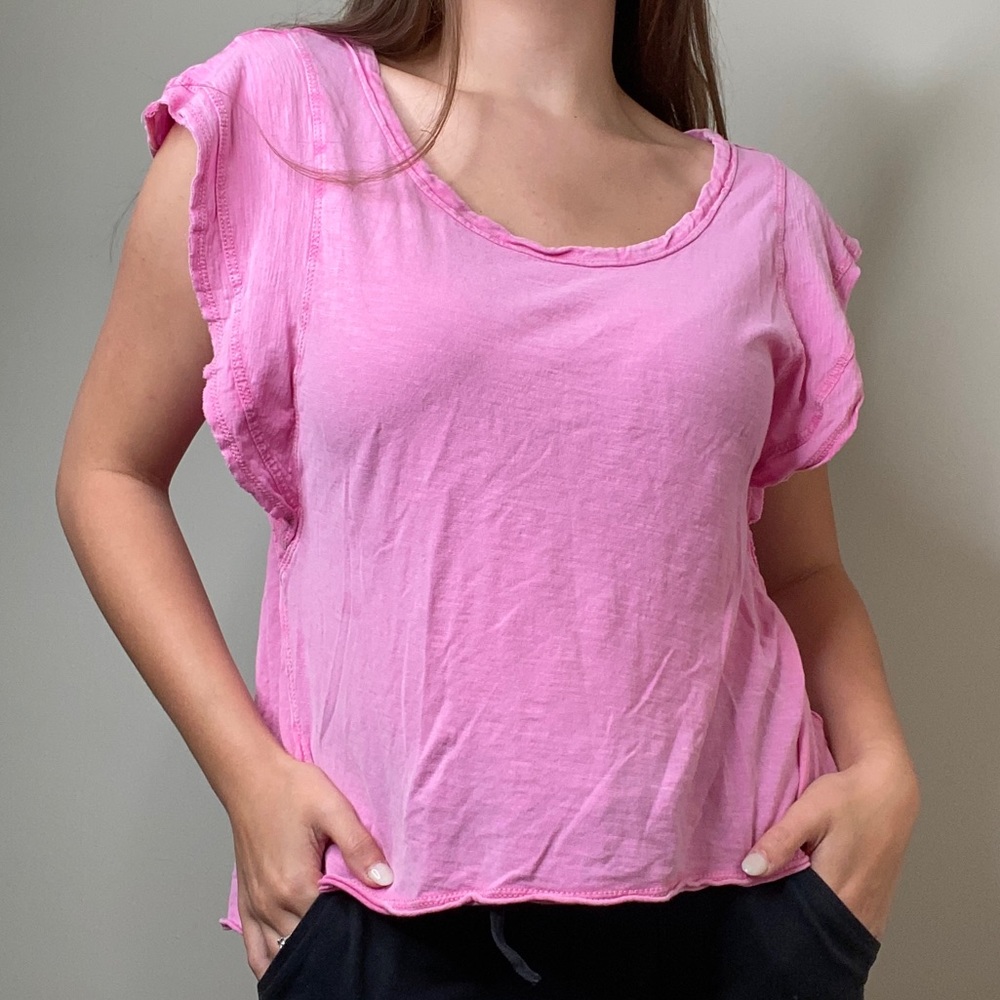 Anthropologie Pink Short Sleeve Tee